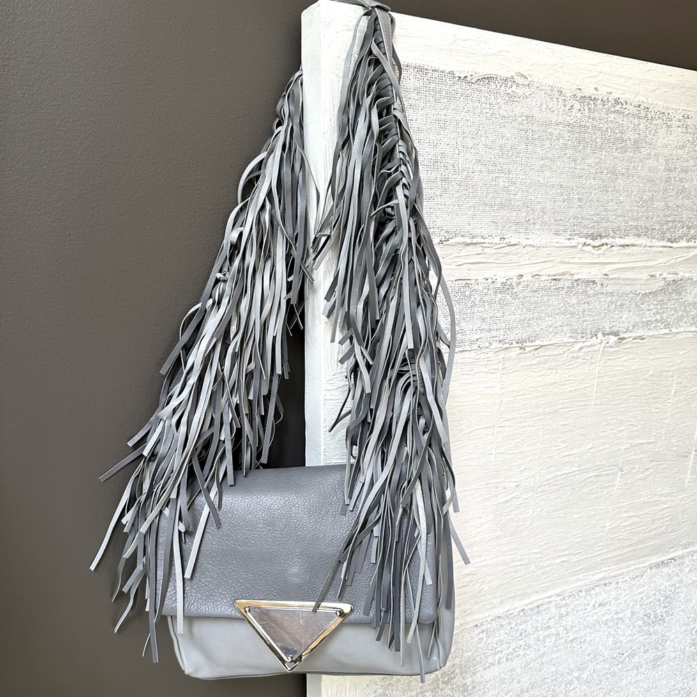 Sara Battaglia Teresa Leather Fringe Shoulder Bag